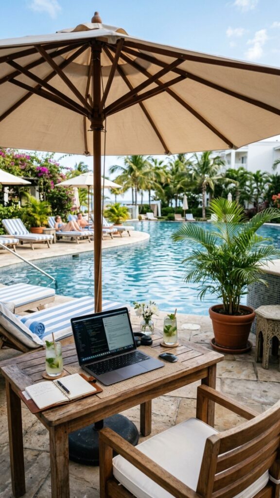 5. The Poolside Productivity Zone