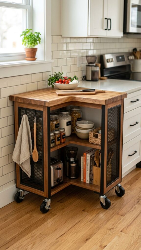 5. Tuck in a Rolling Corner Cart