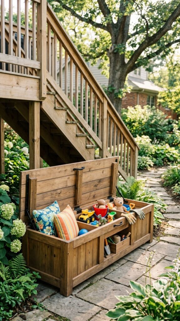 5. Under-Stair Storage Benches