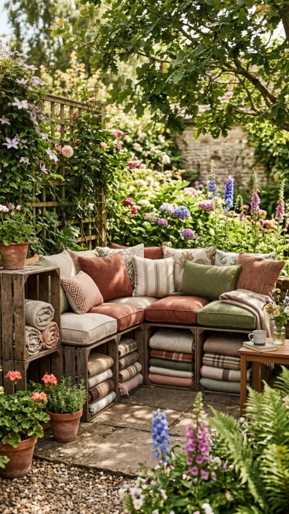 5. Upcycled Wooden Crate Corner