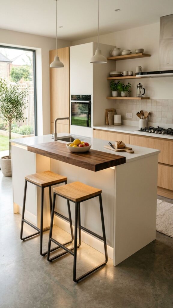 5. Use a Kitchen Island With Built-In Seating