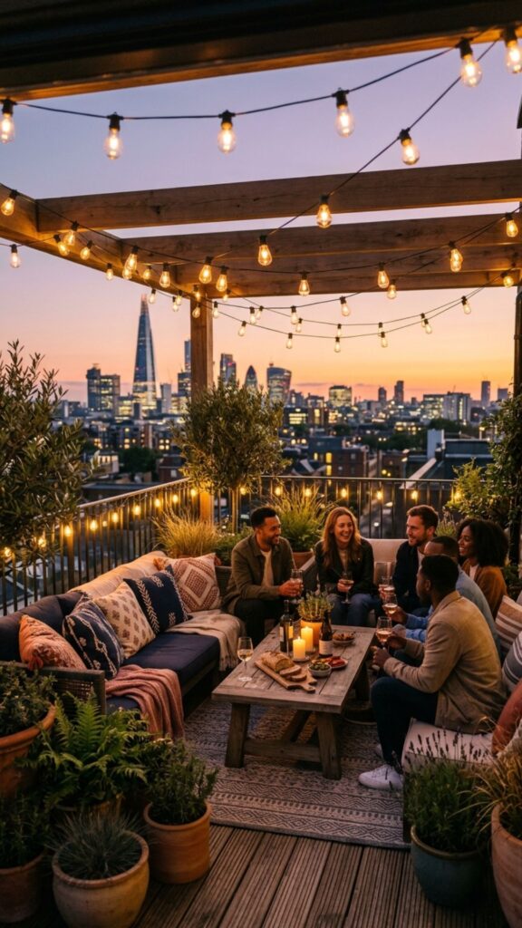 6. Add String Lights for Warm Evening Ambiance