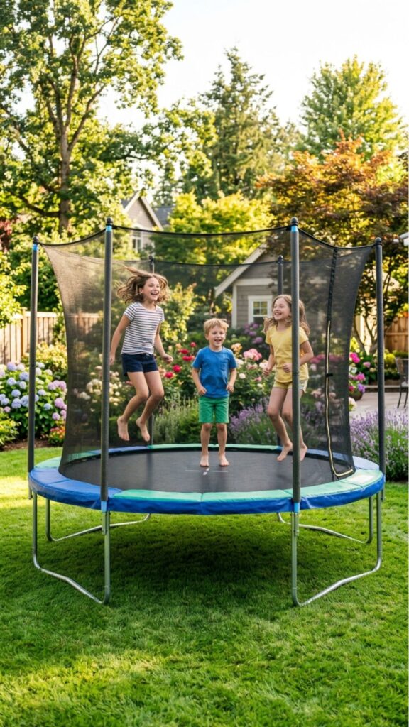 6. Add a Trampoline With Safety Netting