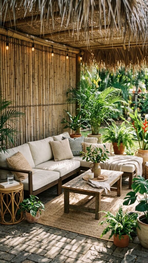6. Build a Bamboo or Wood Privacy Screen