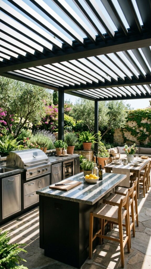 6. Covered Pergola or Louvered Roof