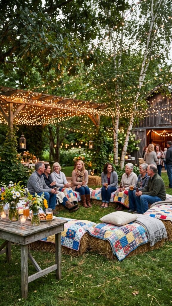 6. Hay Bale Party Seating