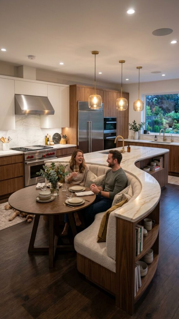 6. Islands with Integrated Seating Nooks