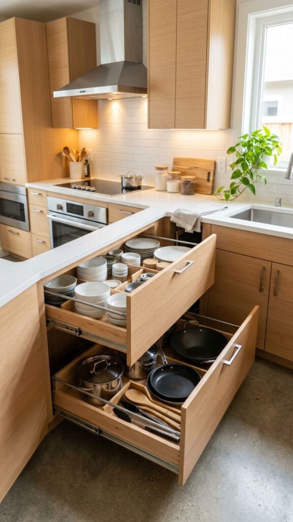 6. Maximize Storage With Corner Drawers
