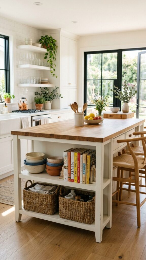 6. Open Shelving Island