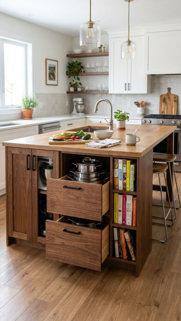 6. Storage-Focused Cabinet Island