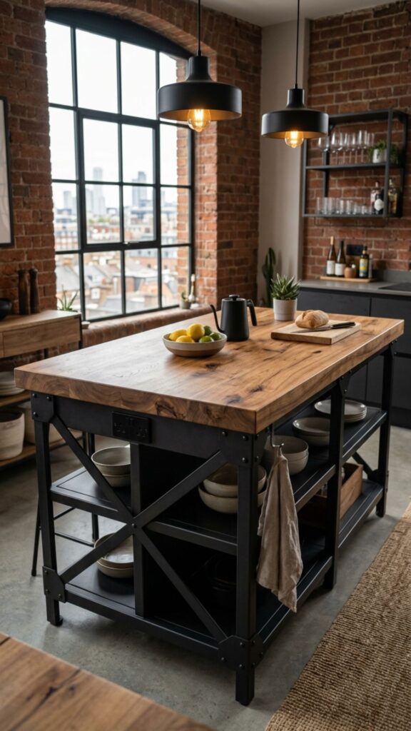 6. Two-Tone Metal and Wood Combo