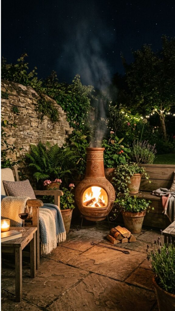 6. Use a Chiminea for Focused Warmth