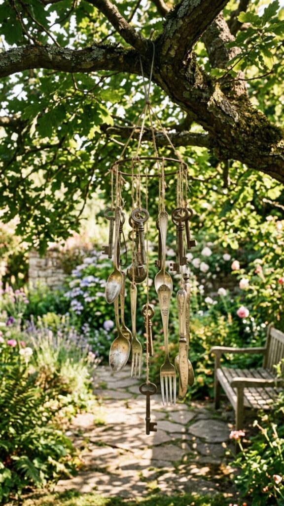 7. Craft Wind Chimes From Old Keys and Silverware