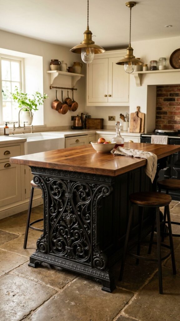 7. Feature an Antique Iron Base
