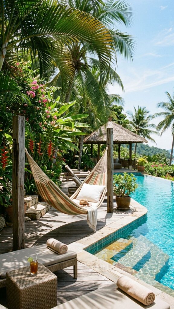 7. Hang a Poolside Hammock