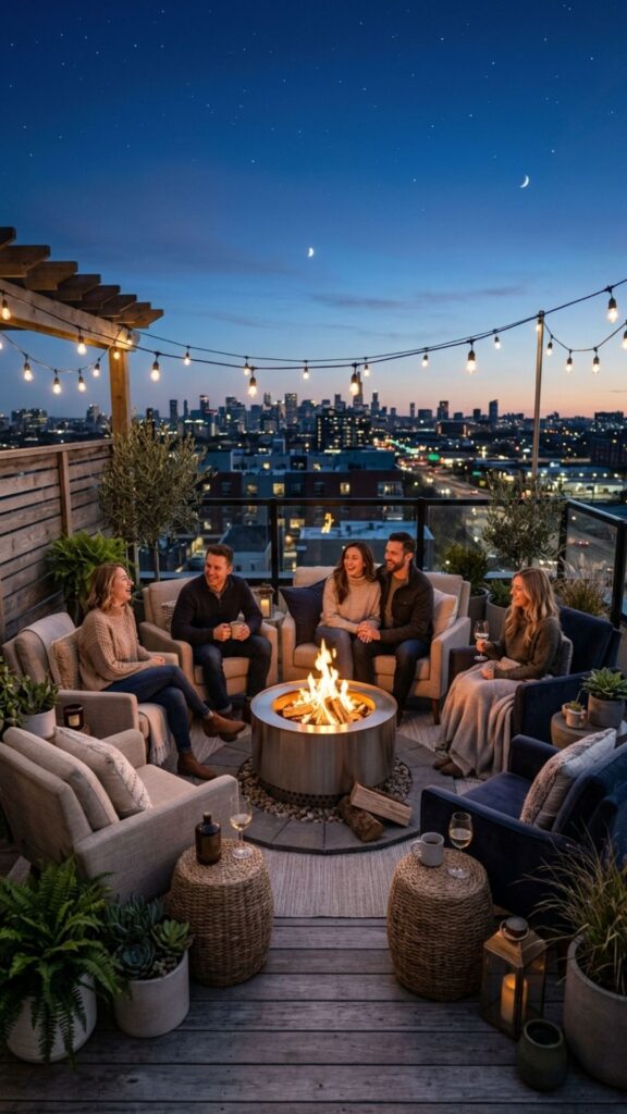 7. Incorporate a Fire Feature for Cool Nights