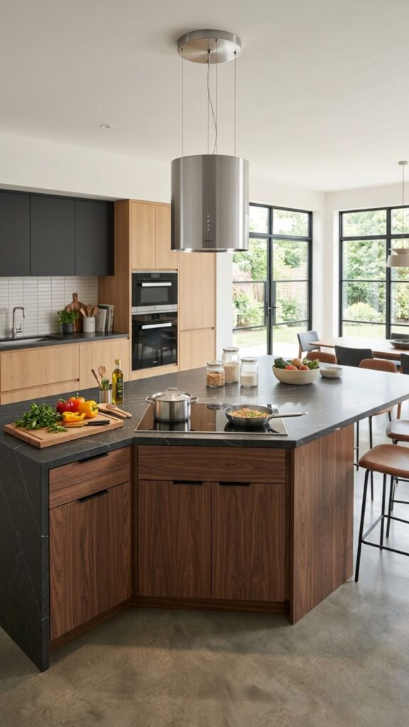 7. Install a Corner Cooktop Island