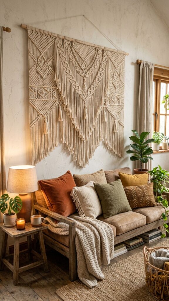 7. Install a Macramé Backdrop