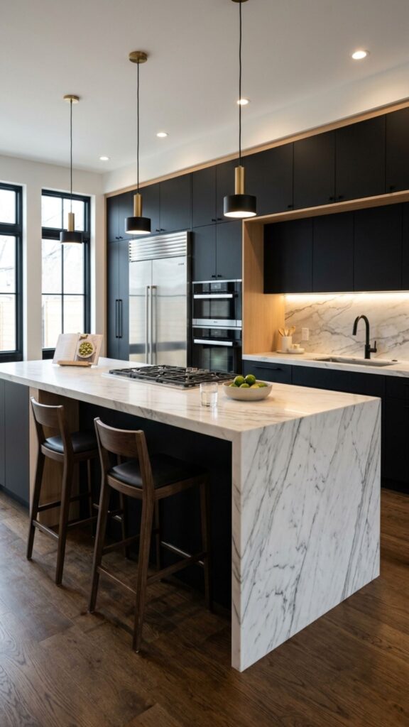 7. Install a Waterfall Edge for a Modern Look