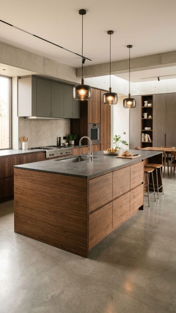 7. Modern Flat-Panel Brown Island