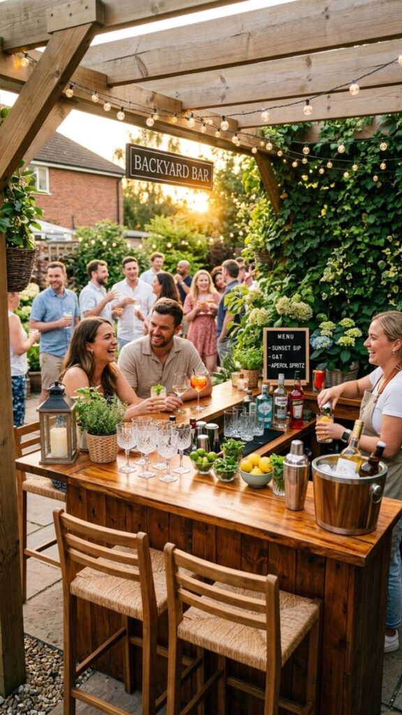 7. Put In a Backyard Bar Station