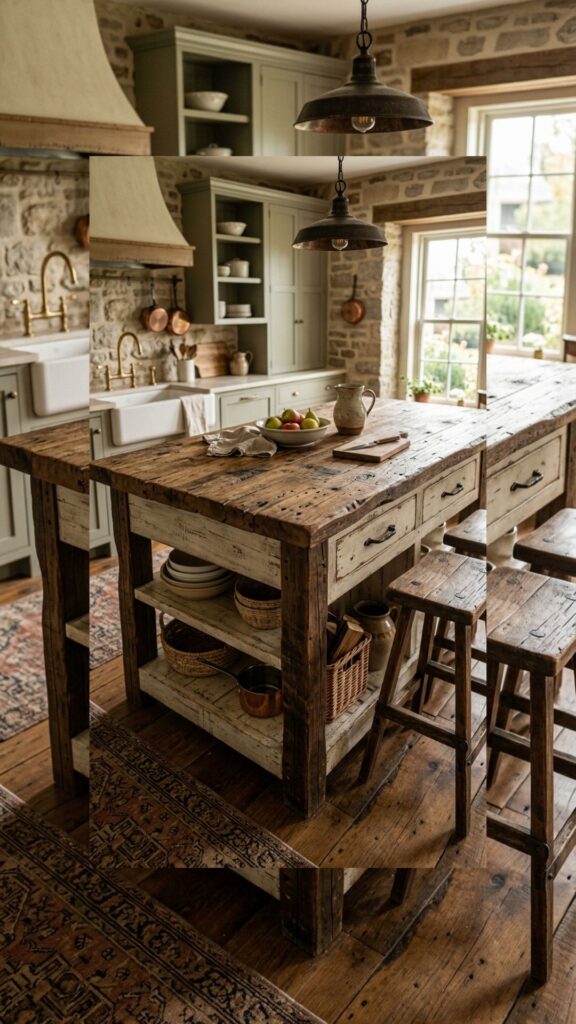 7. Rustic Reclaimed Wood Island