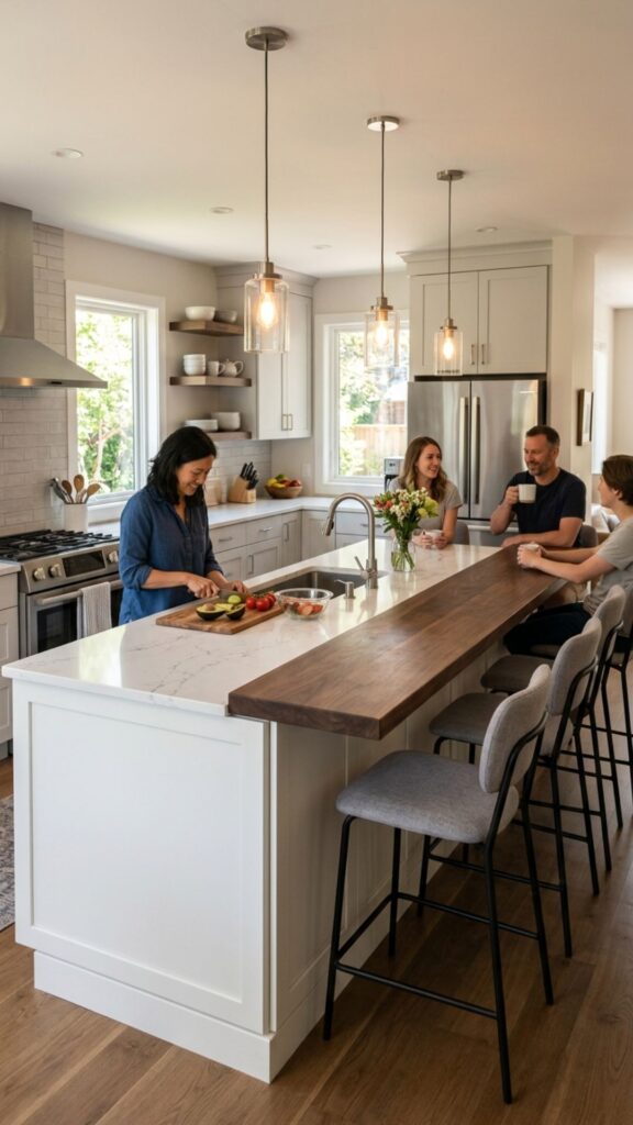 7. Two-Tier Island for Casual Dining