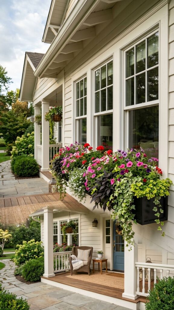 7. Use Black Window Box Planters