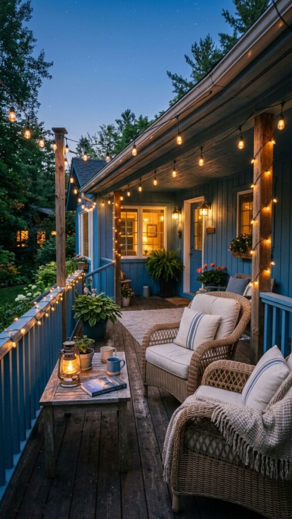 7. Warm String Lights for Evening Glow