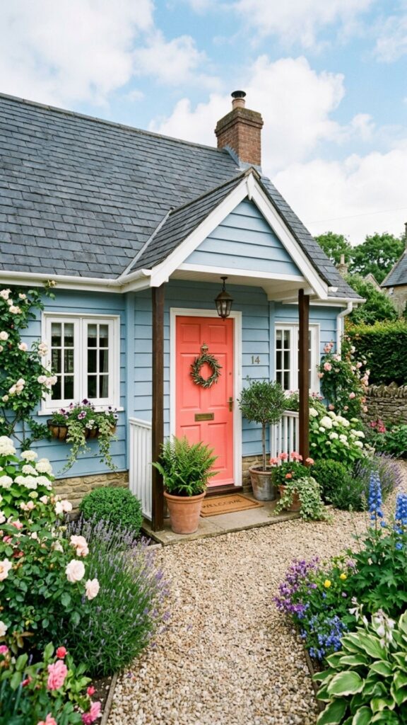 8. A Bold Front Door in Coral or Yellow
