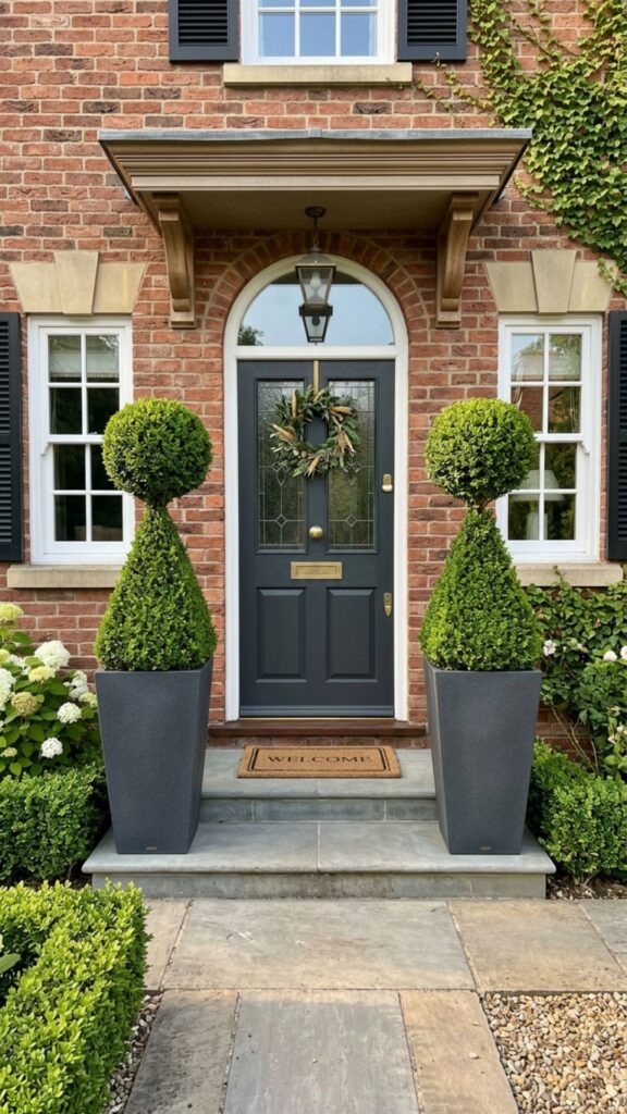 8. Add Symmetrical Planters by the Door