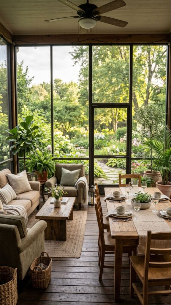 8. Attached Sunroom-Style Cover With Screens