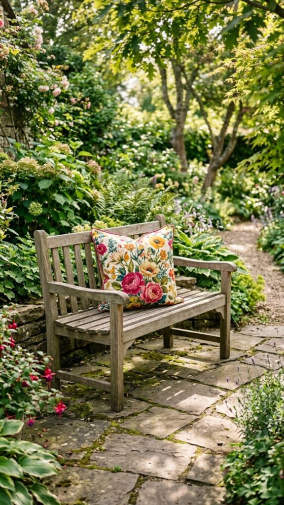 8. Bench With a Statement Cushion