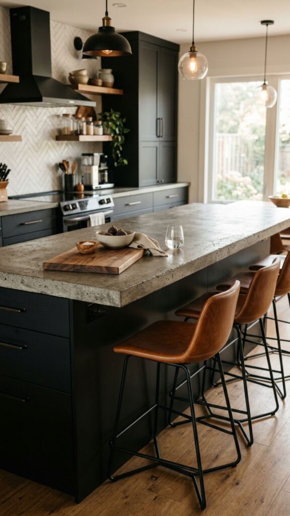 8. Concrete Countertop on a Dark Base