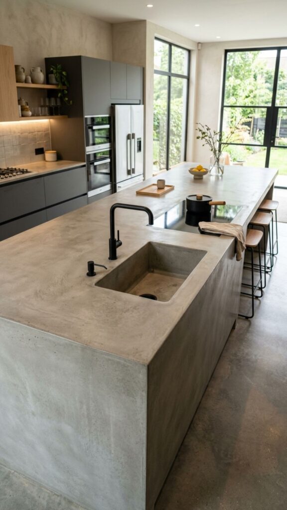 8. Concrete Island With Integrated Sink