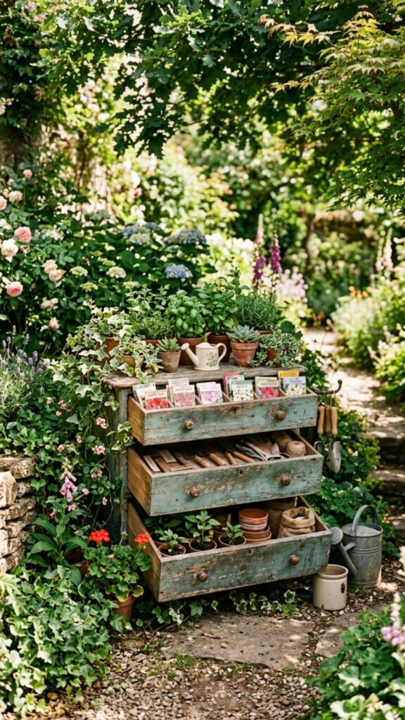 8. Convert an Old Dresser Into a Potting Station