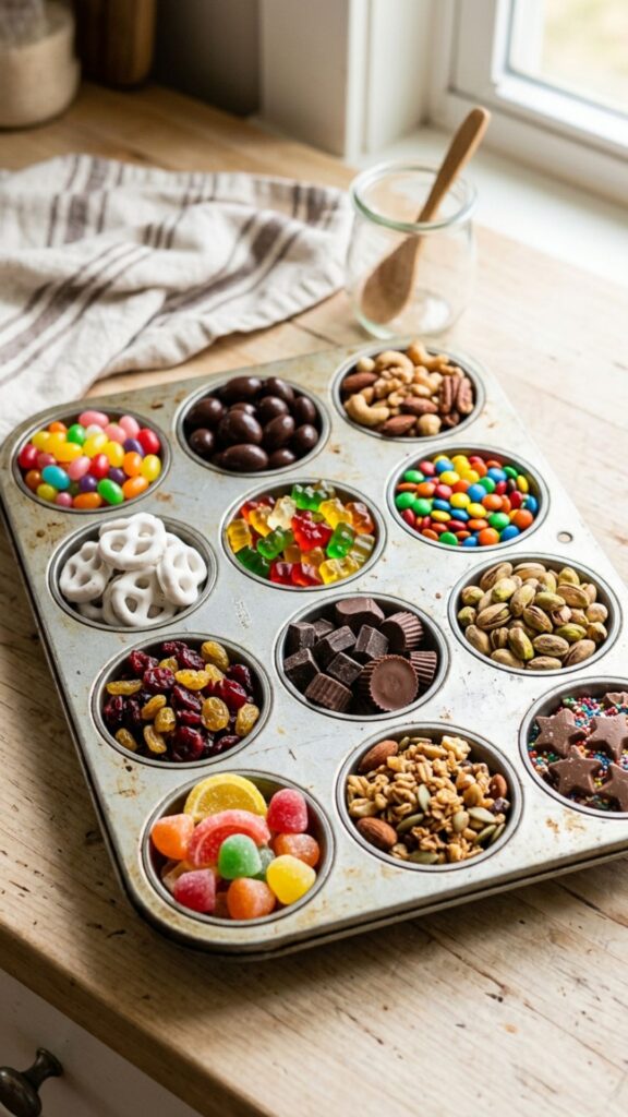 8. Craft a Snack Caddy From a Muffin Tin