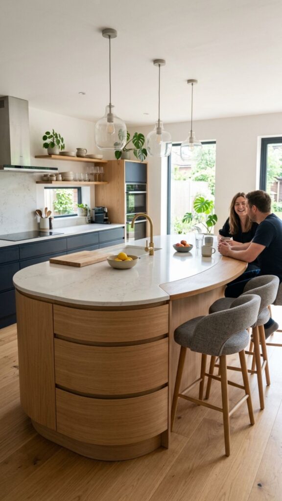 8. Curved Island for Open Layouts