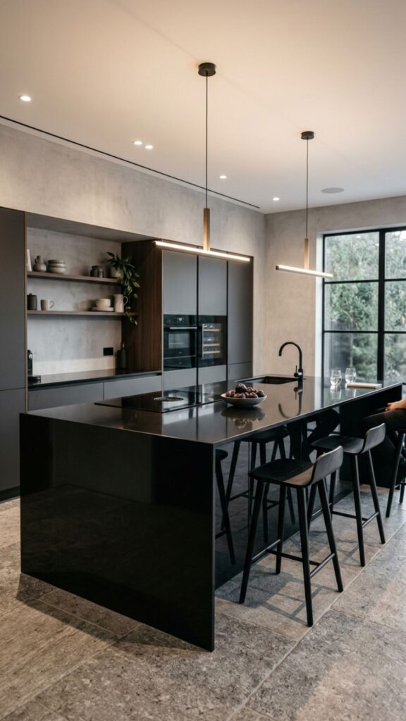 8. Gloss Black Statement Island