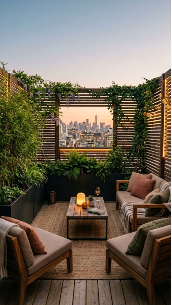 8. Screen Off Privacy with Panels or Plants