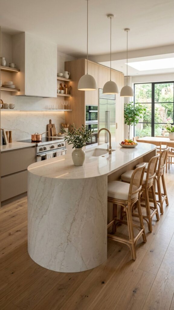 8. Use a Curved Island Shape