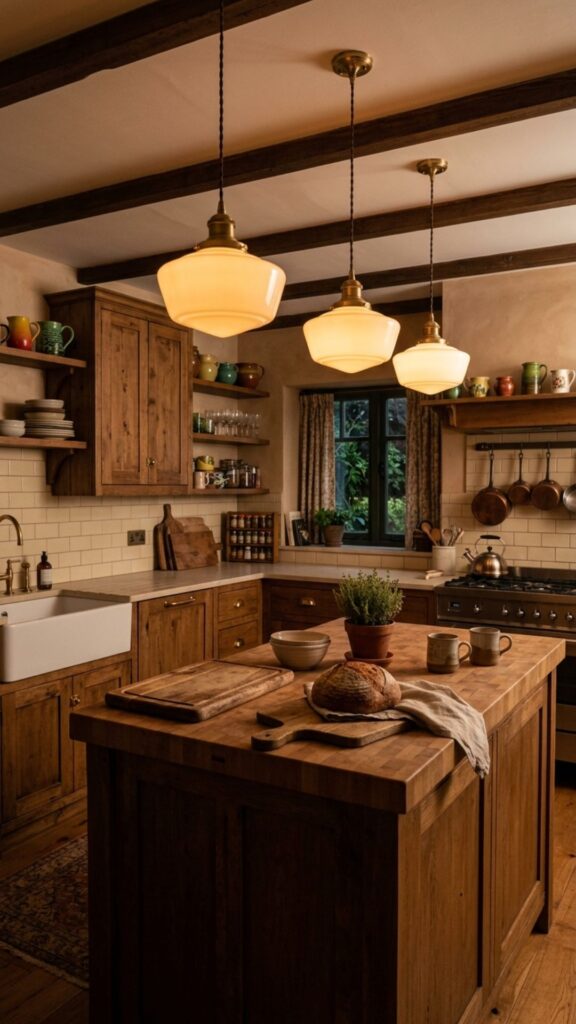 8. Vintage Schoolhouse Lights