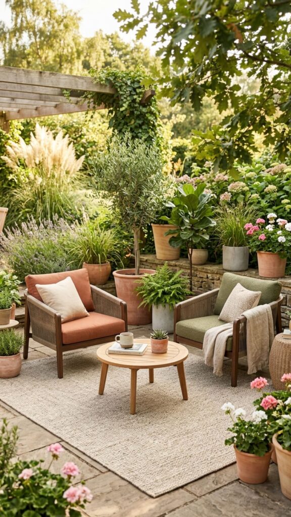 9. Define the Space With an Outdoor Rug