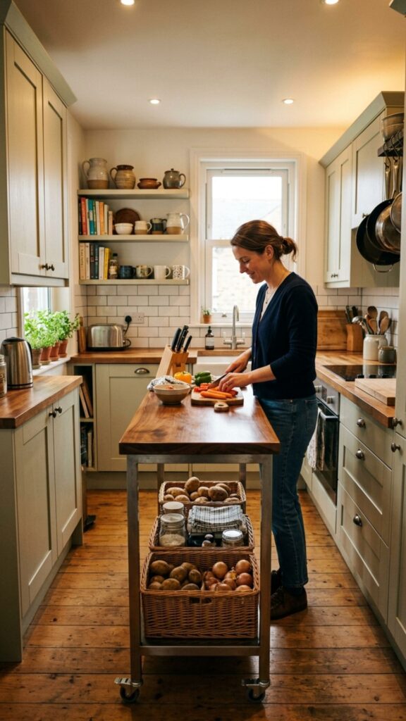 9. Install a Small Prep Island for Tight Spaces