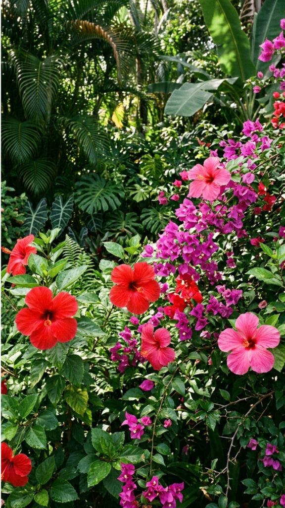 9. Introduce Bright Tropical Flowers