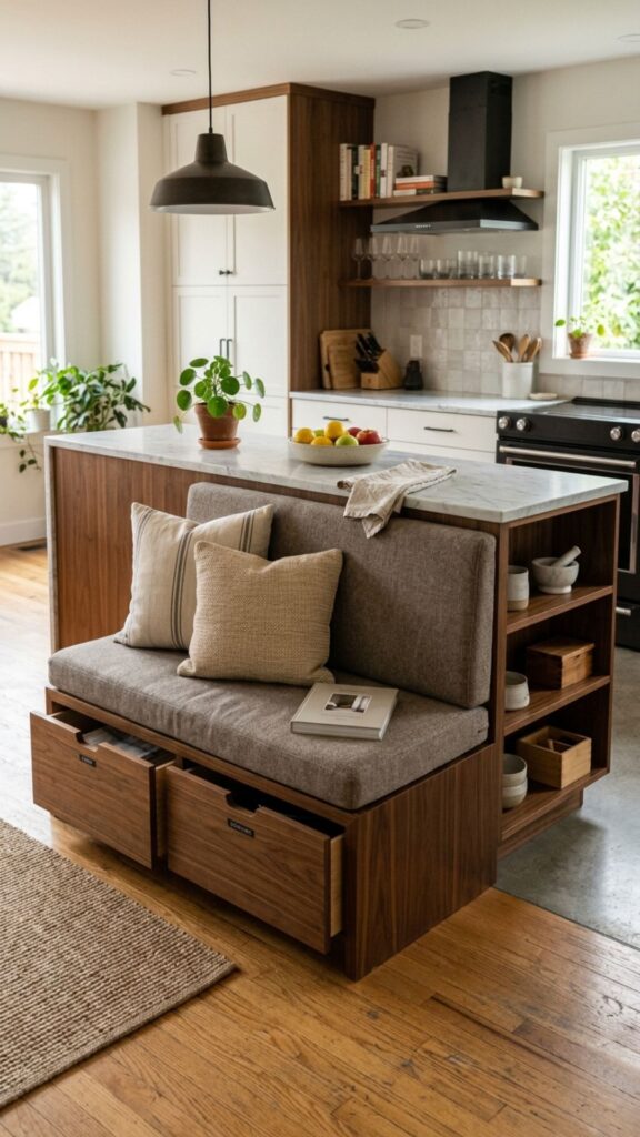 9. Island With Integrated Seating Nook