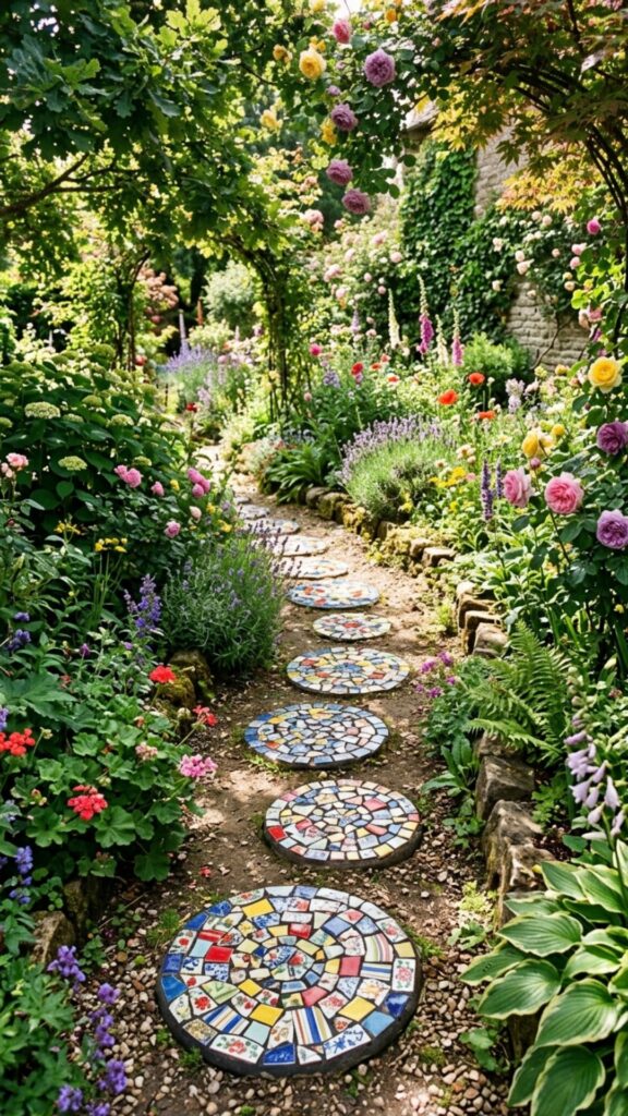 9. Make Stepping Stones From Broken Dishes