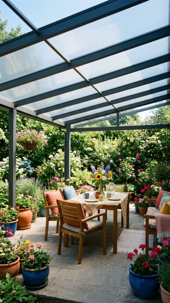 9. Polycarbonate Roof That Lets Light Through