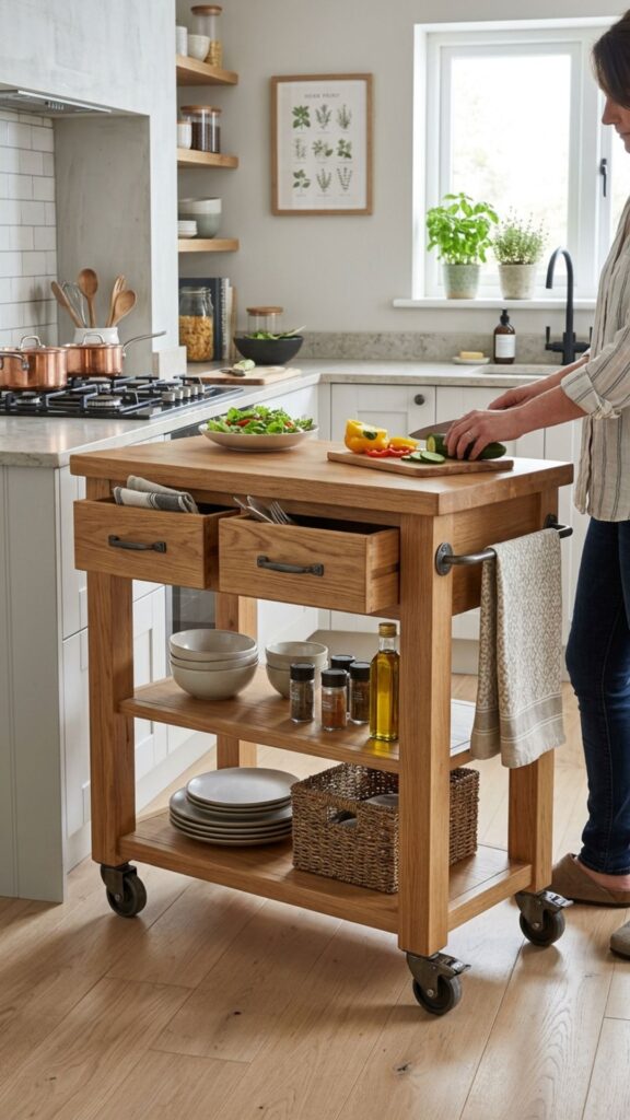 9. Portable Kitchen Trolley