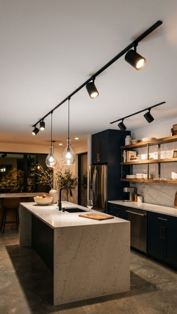 9. Track Lighting Flexibility